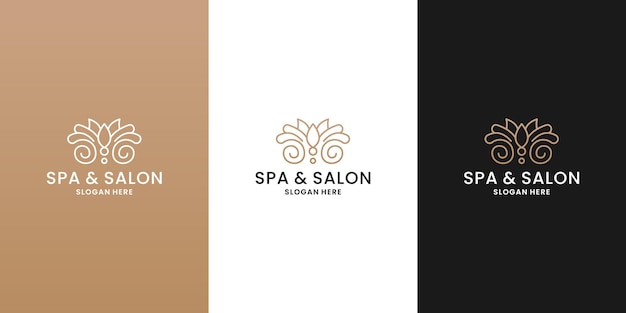 Спа-салон красоты, дизайн логотипа lotus для спа-салона и йоги