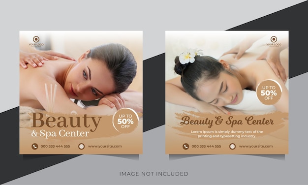 Vector beauty and spa promotion social media post