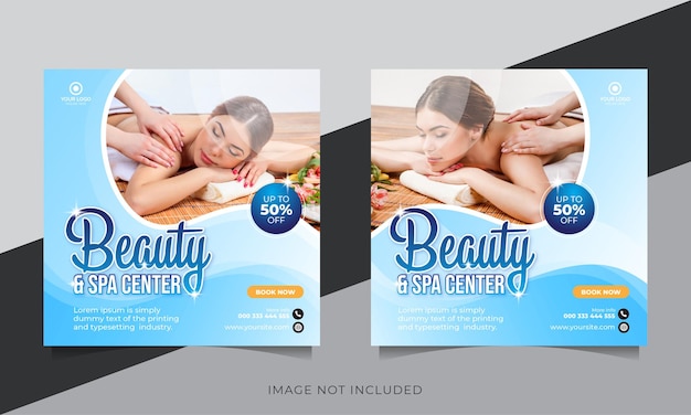 Vector beauty and spa promotion social media post