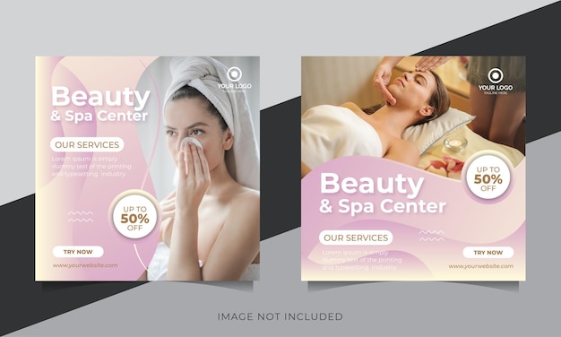 Vector beauty and spa promotion social media post