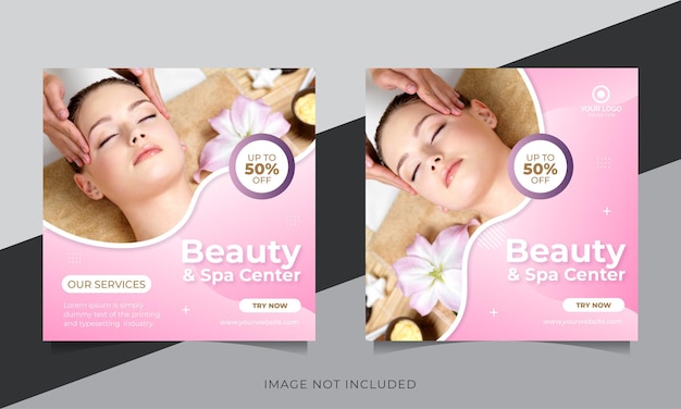 Beauty and spa promotion social media post