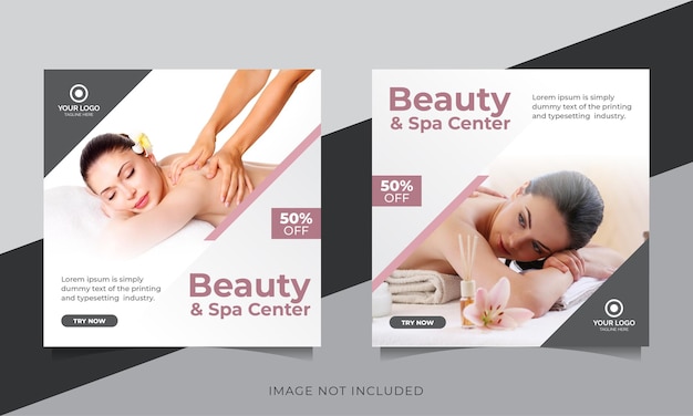 Vector beauty and spa promotion social media post