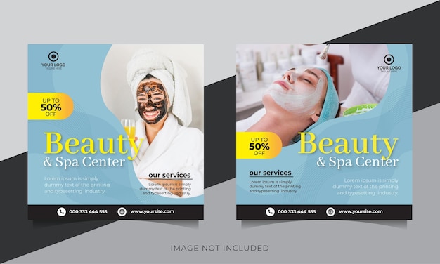 Vector beauty and spa promotion social media post