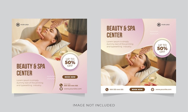 Vector beauty and spa promotion social media post