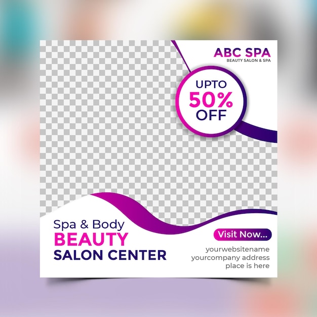 Beauty Spa Salon Make-up Sociale media post Banner Square Flyer Template Design