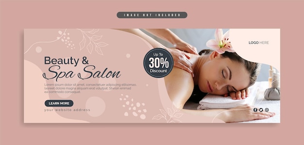 Beauty and spa salon social media banner or cover with abstract background