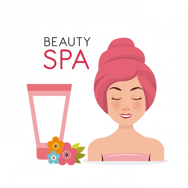 Beauty spa set flat icons