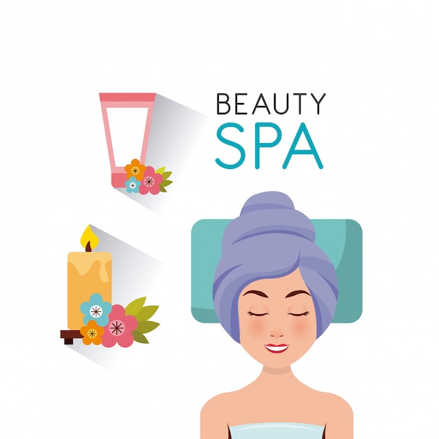 Beauty spa set flat icons