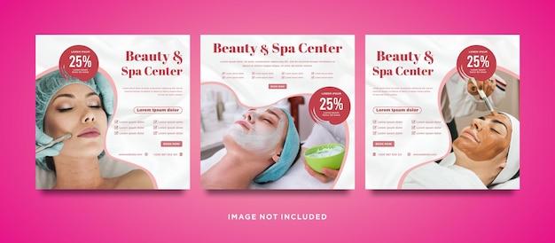 Beauty and spa social media instagram post or banner template