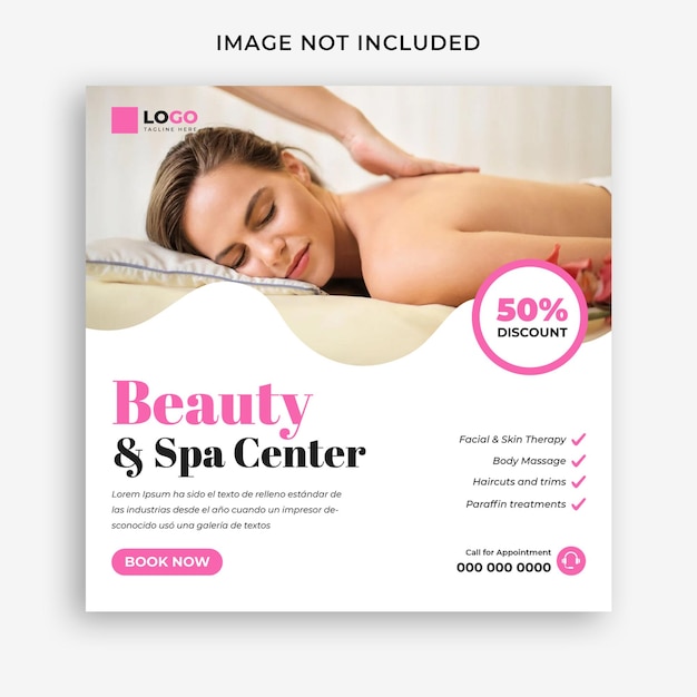 beauty and spa social media or instagram post template design