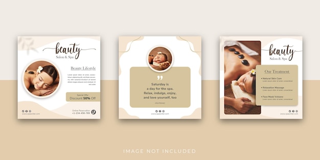 Beauty And Spa Social Media Instagram Post Template with Quotes Beauty