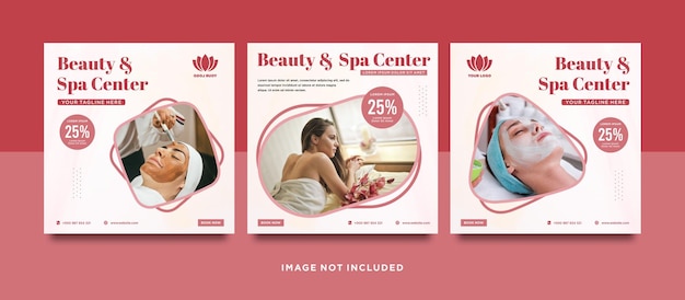 Beauty and spa social media instagram post template