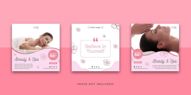 Beauty and spa social media instagram post template