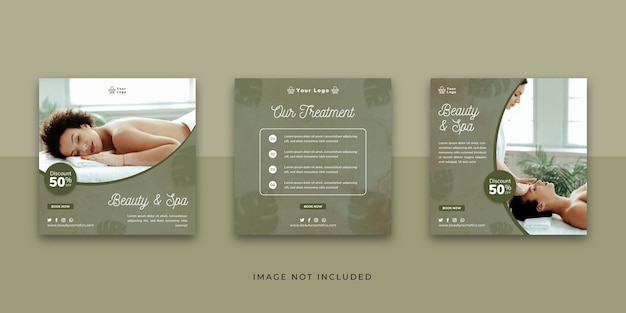 beauty and spa social media instagram post template