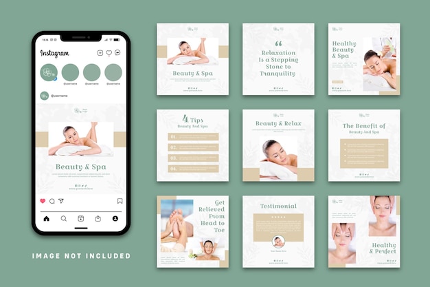 Post instagram sui social media di bellezza e spa