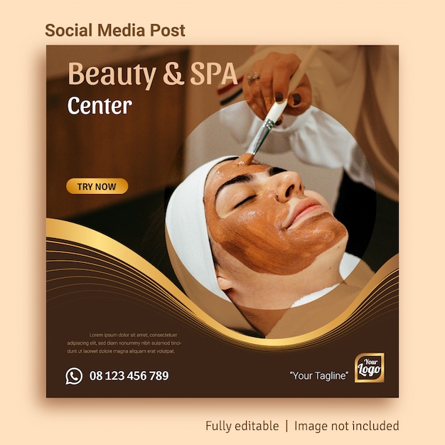 Beauty SPA social media post advertising template 