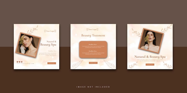 Beauty spa social media post design template