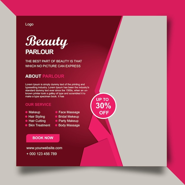 beauty amp spa social media post design
