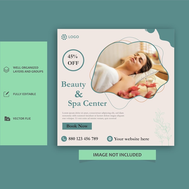 Beauty and spa social media post template