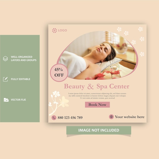 beauty and spa social media post template