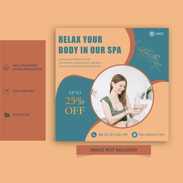 Beauty and spa social media post template