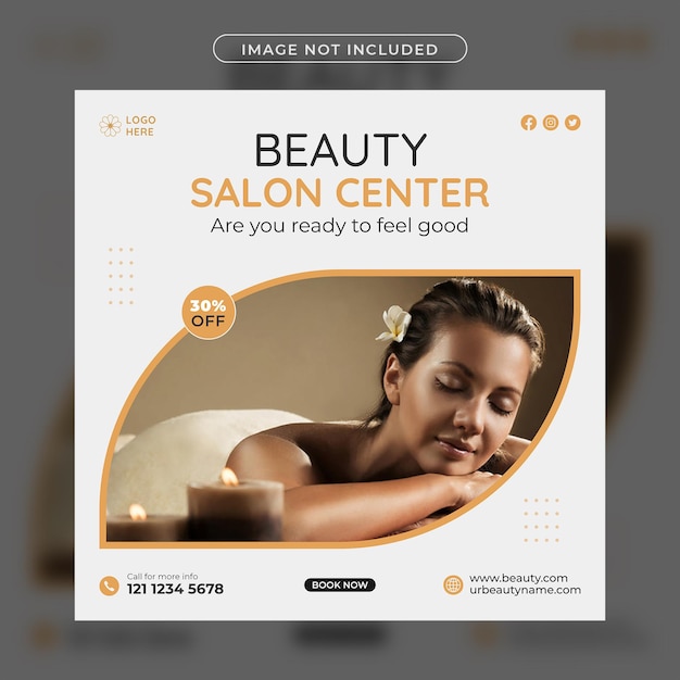 Beauty and spa social media salon post template