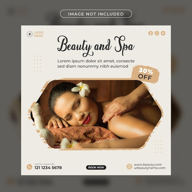 Beauty and spa social media salon post template