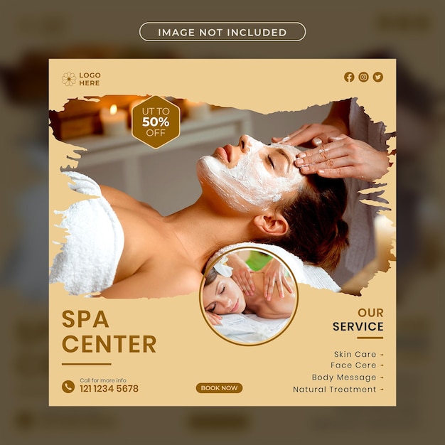 Vector beauty and spa social media salon post template