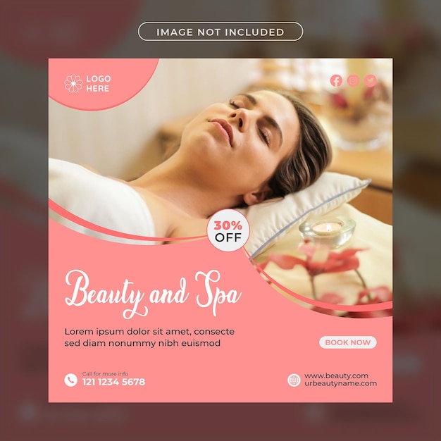 beauty and spa social media salon post template