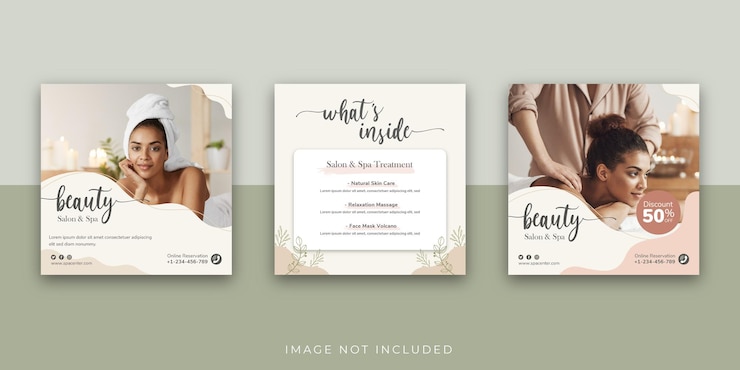 Vector beauty and spa treatment social media instagram post template