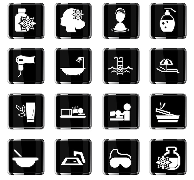 Beauty and spa vector icons for user interface design