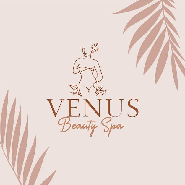 beauty spa venus logo lineart outline woman logo