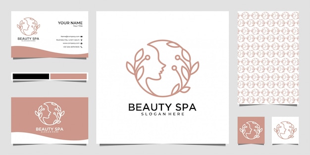 Beauty spa women logo design and business card