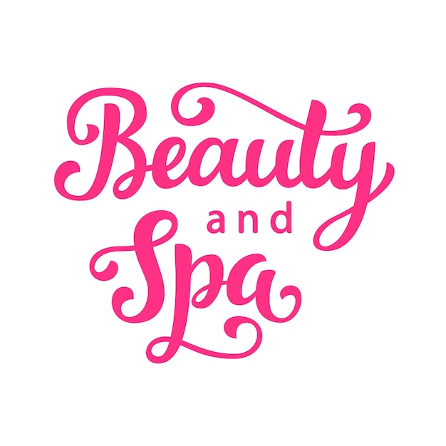 Beauty and style vector logo with hand lettering modern calligraphy label