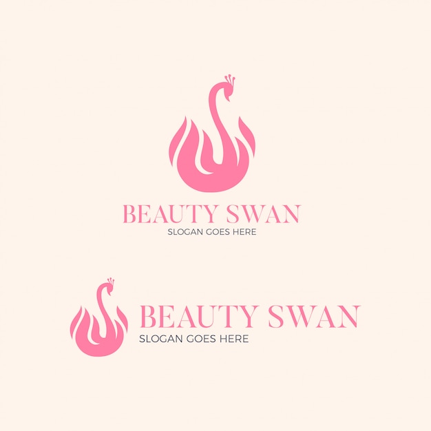 Вектор Дизайн логотипа beauty swan