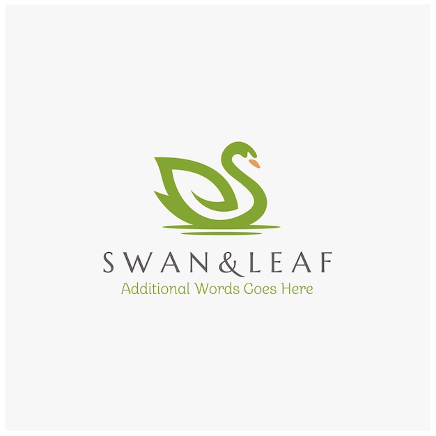 Beauty Swan with Leaf logo design for Organic Nature Wildlife