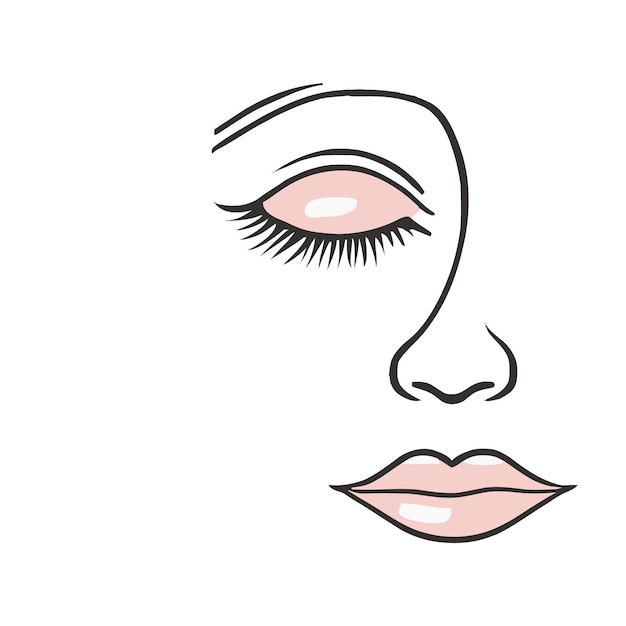 beauty symbol logo for lip and eyelash products