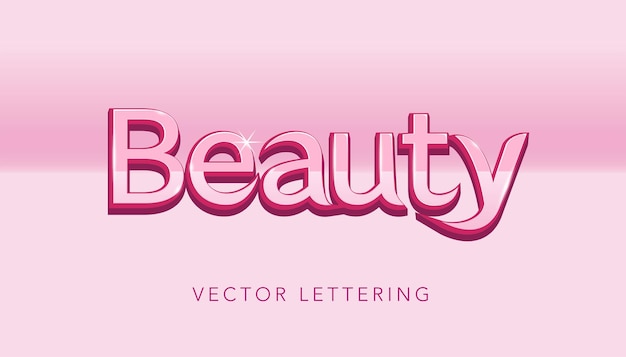 Beauty text effect Beauty font style Beauty letteringÂ Premium Vector