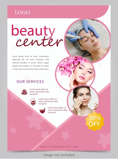 Vector beauty treatment concept flyer template