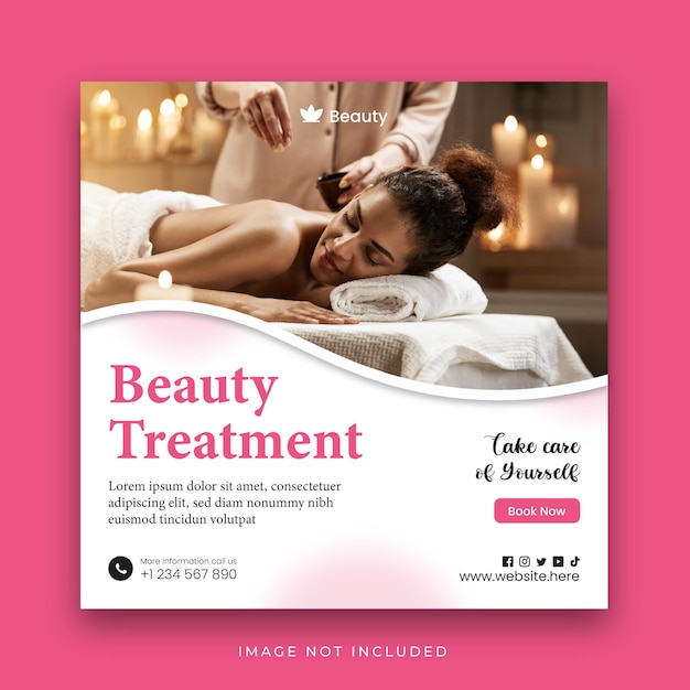 Vector beauty treatment spa post template