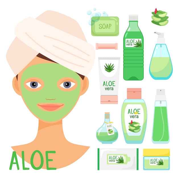 Beauty treatments with organic aloe vera cosmetics