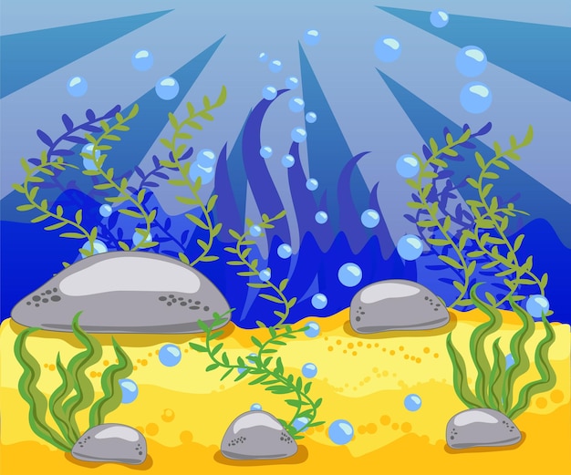 Vector the beauty of underwater life with different animals and habitats