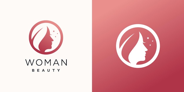 Значок вектора красоты для женщины с современным креативным дизайном логотипа Premium векторы