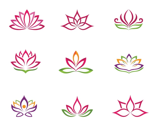 Beauty Vector Lotus flowers design logo Template icon