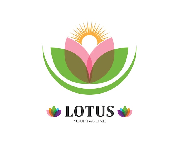 Beauty Vector Lotus flowers design logo Template icon