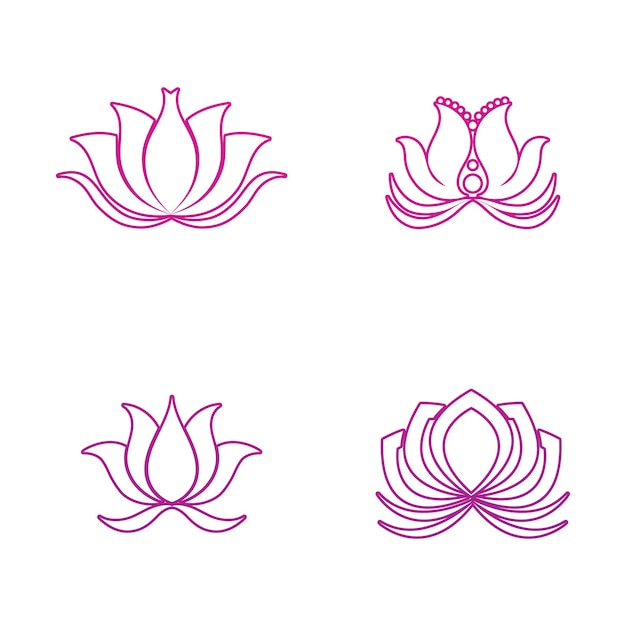 Beauty Vector lotus flowers design logo Template icon