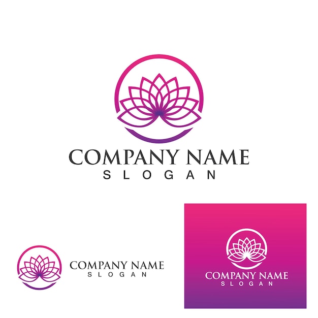 Beauty Vector lotus flowers design logo Template icon