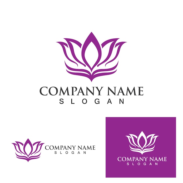 Beauty Vector lotus flowers design logo Template icon