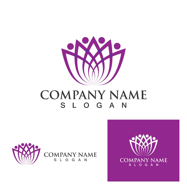 Beauty Vector lotus flowers design logo Template icon