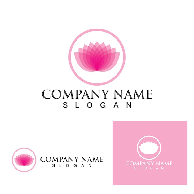 Beauty vector lotus flowers design logo template icon